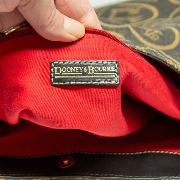 Vintage DOONEY & BOURKE Signature Hearts Anniversary Collection Gray Hobo Bag - Picture 9 of 11